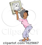 Poster, Art Print Of Cartoon Black Woman Hanging A Dog Picture