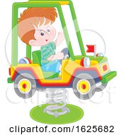 White Boy On A Horse Jeep Rider Playground Toy