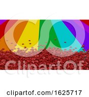 Poster, Art Print Of Hearts On Rainbow Background