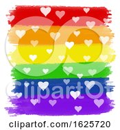 Hearts On Rainbow Watercolour Background