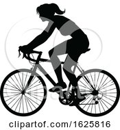 Poster, Art Print Of Woman Bike Cyclist Riding Bicycle Silhouette