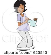 Poster, Art Print Of Cartoon Pregnant Black Woman Holding A Baby Boy Shirt