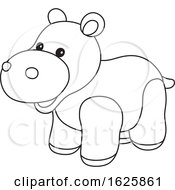 Poster, Art Print Of Black And White Toy Hippo