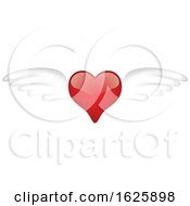 Poster, Art Print Of Red Winged Valentines Day Heart