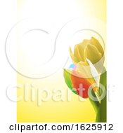 Poster, Art Print Of Copy Space Yellow Sheet With Tulips