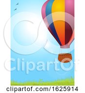 Poster, Art Print Of Spring Background With Air Balloon