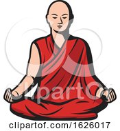 Poster, Art Print Of Meditating Monk