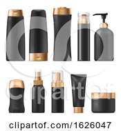 Poster, Art Print Of 3d Black And Gold Product Containers