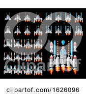 Poster, Art Print Of Space Ship Pixel Art Video Arcade Game Cartoon