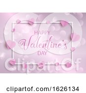 Poster, Art Print Of Valentines Day Background With Hearts And Frame