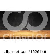 Poster, Art Print Of 3d Wooden Table Against A Defocussed Grunge Background