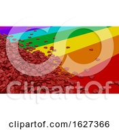 Poster, Art Print Of 3d Render Of Hearts On Rainbow Background