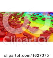 Poster, Art Print Of 3d Render Of Hearts On Rainbow Background