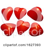 3d Red Hearts