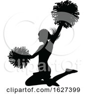 Cheerleader With Pom Poms Silhouette