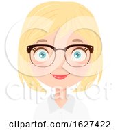 Poster, Art Print Of Blond White Business Woman With Glasses