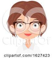 Poster, Art Print Of White Business Woman With Glasses
