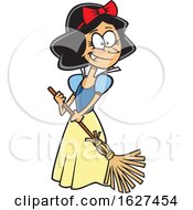 Cartoon Snow White Sweeping