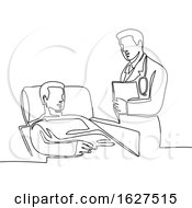 Poster, Art Print Of Hospital Patient And Doctor Continuous Line