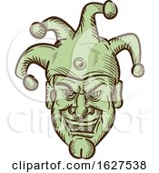Poster, Art Print Of Demented Medieval Court Jester Drawing