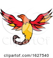 Poster, Art Print Of Phoenix Bird With Scorpion Tail Mascot