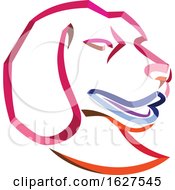 Poster, Art Print Of Curly Ribbon Style Beagle Dog Mascot Head
