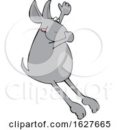 Poster, Art Print Of Cartoon Dog Jumping In Water And Plugging His Nose