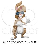 Poster, Art Print Of Easter Bunny Cool Rabbit Thumbs Up And Pointing