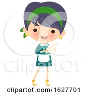 Happy Cleaning Lady Holding A To Do List by Melisende Vector
