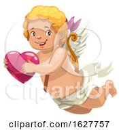 Valentines Day Cupid Holding A Heart by Vector Tradition SM