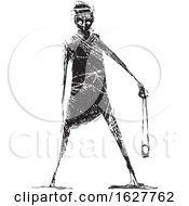 Poster, Art Print Of Sketch Of David Holding A Stone Sling