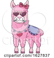 Poster, Art Print Of Pink Valentine Llama