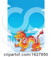 Red Orange And Yellow Chinese Dragon In The Sky by visekart