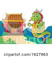 Chinese Dragon By A Temple by visekart