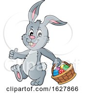 Easter Bunny Carrying A Basket Of Eggs