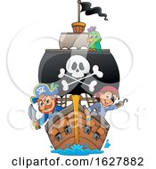 Pirates On A Ship With A Big Jolly Roger