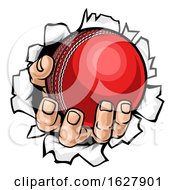 Poster, Art Print Of Cricket Ball Hand Tearing Background