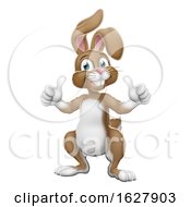 Poster, Art Print Of Easter Bunny Rabbit Cartoon Giving Thumbs Up