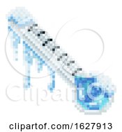 Poster, Art Print Of Frozen Thermometer Pixel Art 8 Bit Icon