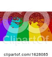 Poster, Art Print Of 3d Render Of Hearts On Rainbow Background