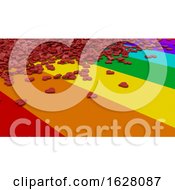 Poster, Art Print Of 3d Render Of Hearts On Rainbow Background