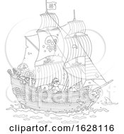 Poster, Art Print Of Black And White Pirates On A Ship