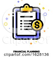 Poster, Art Print Of Icon Of Clipboard With Golden Dollar Coin For Financial Planning Concept Flat Filled Outline Style Pixel Perfect 64x64 Editable Stroke