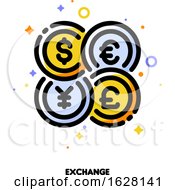 Poster, Art Print Of Icon Of World Coins For Currency Exchange Concept Flat Filled Outline Style Pixel Perfect 64x64 Editable Strokeicon Of World Coins For Currency Exchange Concept Flat Filled Outline Style Pixel Perfect 64x64 Editable Stroke