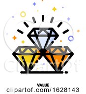 Poster, Art Print Of Icon Of Diamonds For Value Concept Flat Filled Outline Style Pixel Perfect 64x64 Editable Stroke