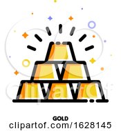 Icon Of Gold Bars Pyramid For Banking Concept Flat Filled Outline Style Pixel Perfect 64x64 Editable Stroke