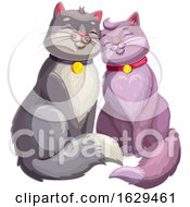 Poster, Art Print Of Cuddly Cat Couple