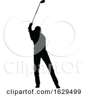 Poster, Art Print Of Golfer Golf Sports People Silhouette Set