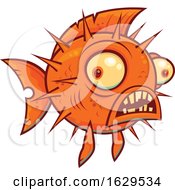 Poster, Art Print Of Freaky Orange Blowfish