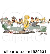 Poster, Art Print Of Oktoberfest Band And People Carrying Beer Kegs